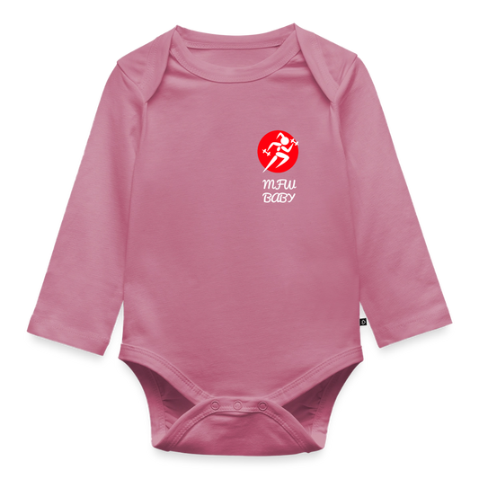 Organic Longsleeve Baby Bodysuit - mauve