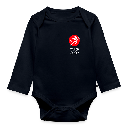 Organic Longsleeve Baby Bodysuit - navy